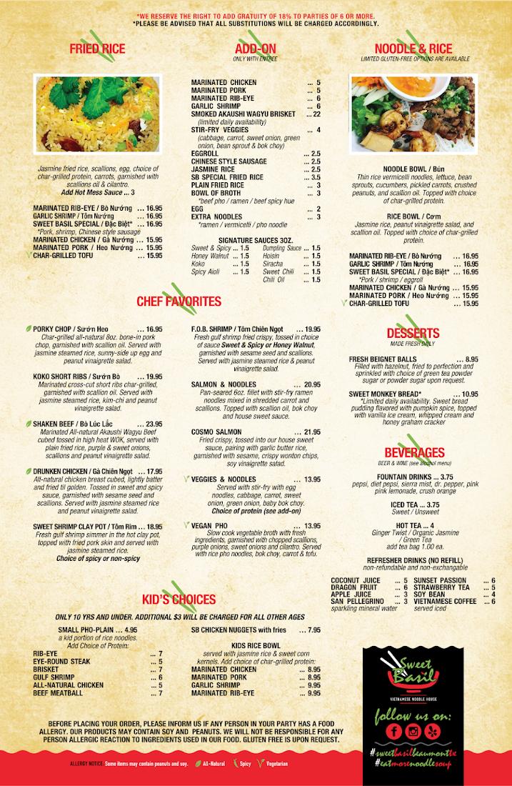 Sweet Basil Vietnamese Noodle House