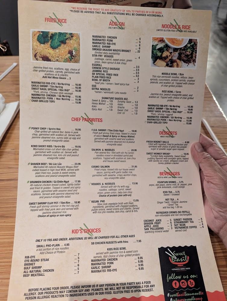 Sweet Basil Vietnamese Noodle House Menu image 4